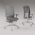 Gray Office Chair with Mesh Back Metal Frame and Swivel Wheels Design