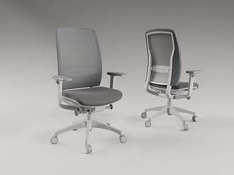 Modern Office Chair Ergonomic Chair Computer Chair E-Sports Chair Wheelchair Swivel Chair Grey and White 3d model