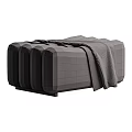 Modern Luxury Upholstered Sofa Stool With Multiple Fabric Choices And Cozy Decorative Throw Blanket