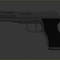Futuristic Tactical Pistol With Black Grip Ergonomic Handle And Tactical Barrel