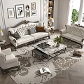 European-style Sofa Coffee Table Combination Multi-person Sofa Coffee Table Leisure Chair Side Corner Table 3d model