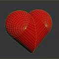 Shiny Red Heart 3D Rendered with Glossy Surface on Dark Background 3d model