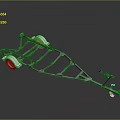 Heavy Duty Metal Trailer Frame With White Wheels And Support Structure