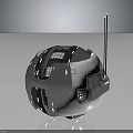Spherical Electronic Equipment With Metallic Antenna Grid Pattern And Functional Components Design 3d model