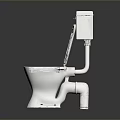 White Ceramic Toilet Furniture With Open Lid And Red Base Accents