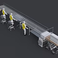 Modern Industrial Equipment With Roller Conveyor System For Workers Transporting Packages Efficiently 3d model