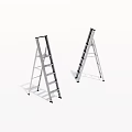 Two Silver Aluminum Step Ladders For Home Maintenance And Repair Tasks