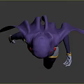 Game Movie Character In Purple Cloak And Bodysuit With Red Ornaments White Gloves Yellow Boots