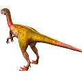 Vibrant Orange Yellow Spotted Dinosaur With Standing Posture And Side View 3d model