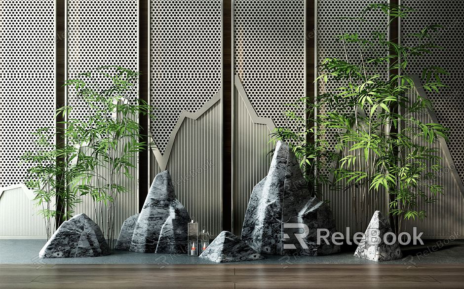 New Chinese landscape sketch dry landscape rockery small landscape combination model