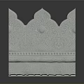 White Classical Carved Decoration Featuring Intricate Floral And Leaf Patterns 3d model