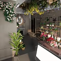 Florist Shop With Colorful Flower Arrangements Fresh Roses Decorative Shelves And Green Plants