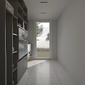 Modern Bathroom Laundry Space With Double Door Washing Machine Gray Cabinets And Towels