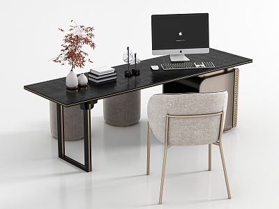 Desk and chair combination model