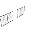 Modern Black Frame Glass Hinged Doors With Grid Design For Interior Space 3d model