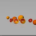 Fresh Ripe Whole And Sliced Blood Oranges With Reflection On Dark Background