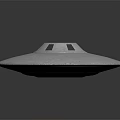 Disc Shaped Metallic Spacecraft With Central Dome And Observation Windows For Cosmic Exploration