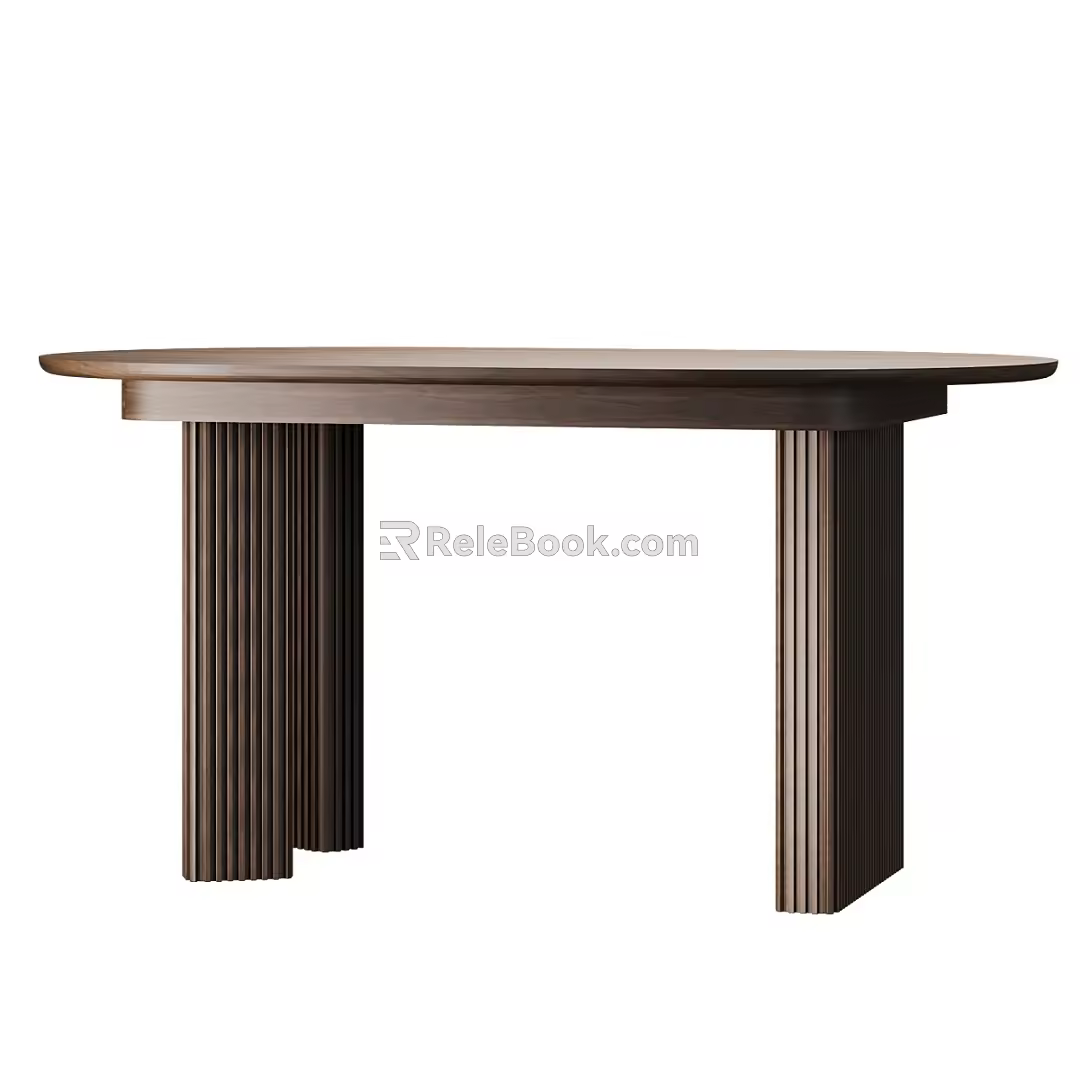 Nordic simple dining table simple dining table 3d model