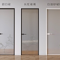 White oil sand Changhong glass single door super white glass swing door 3d model