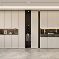 Modern Stylish Shoe Cabinet Interior Design With Neutral Cabinets And Decorative Plants
