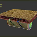 Rustic Table Crafted From Wooden Pallet Top And Rusty Metal Barrel Base
