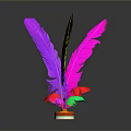 Colorful Feather Decorative Item For Home Decoration With Multicolored Plumes And Stable Base