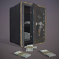 Commercial Security Safe Equipment With Open Door Stored Cash Inside And Outside