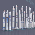 Long March Rocket Family 1970-2013 Collection of Various Rocket Models