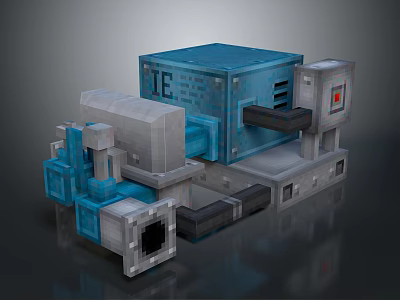 Modern Multifunctional Household Organizer With Blue Gray Block Structure And Connecting Parts 3d model