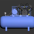 Blue Air Compressor With Black Compressor Unit And Blue Tank Stand 3d model