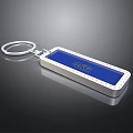 Rectangular USB Drive With Silver Keychain Blue Screen Displaying Number 436 And Blue Edge Decoration 3d model