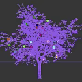 Decorated Tree With Green Leaves And Red Orange Hanging Ornaments