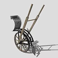 Decorative Vintage Wooden Wheelbarrow Garden Ornament with Black Components and Wheel