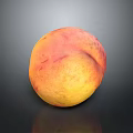Fresh Ripe Peach With Red And Yellow Skin On Black Surface