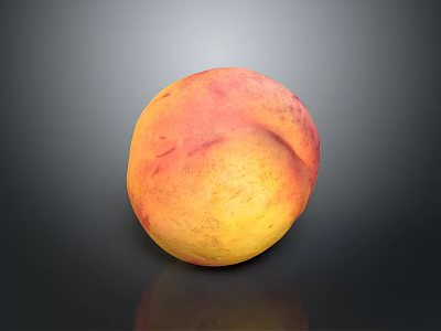Fresh Ripe Peach With Red And Yellow Skin On Black Surface 3d model