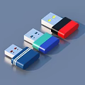 Three Different Colored Portable USB Flash Drives As Useful Daily Storage Devices