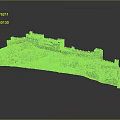 Realistic Great Wall Model On Mountain Terrain With Ancient Towers And Walls
