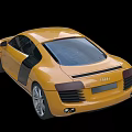 Yellow Audi Sports Car Featuring Sleek Design Black Wheels And Windows