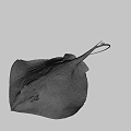 Brown Flat Body Stingray Game Movie Character With Long Tail And Gray Background