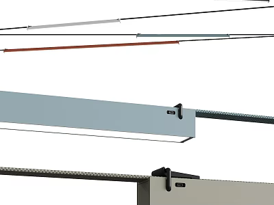 Modern Linear Pendant Lights With Metal Finish And Color Accents For Contemporary Interior Design 3d model