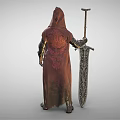 Modern game character knight 3d model