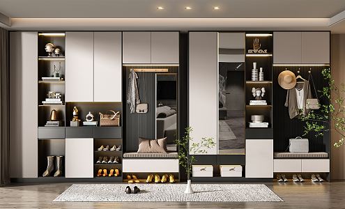 Modern shoe cabinet shoe cabinet combination 3d model