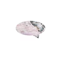 Round Marble Coffee Table With Pink And Gray Veined Surface Modern Design