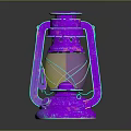 Colorful Decorative Lantern With Glass Shade Metal Frame And Vibrant Glow