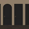 Black Hinged Doors In Various Designs Arched Glass Panel And Fluted Styles