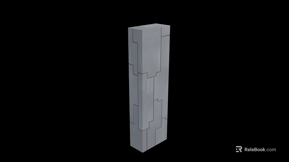 Gray Rectangular Weapon With Geometric Structured Tactical Military Component Design 3d model 