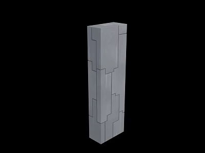 Gray Rectangular Weapon With Geometric Structured Tactical Military Component Design 3d model