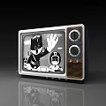 Vintage Silver Television With Two Control Knobs And Front Grille Design 3d model