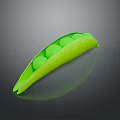 Vibrant Green Pea Pod With Fresh Round Peas On Dark Background
