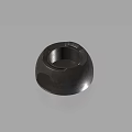 Black Matte Finish Household Item with Dual Circular Openings on Light Blue Background